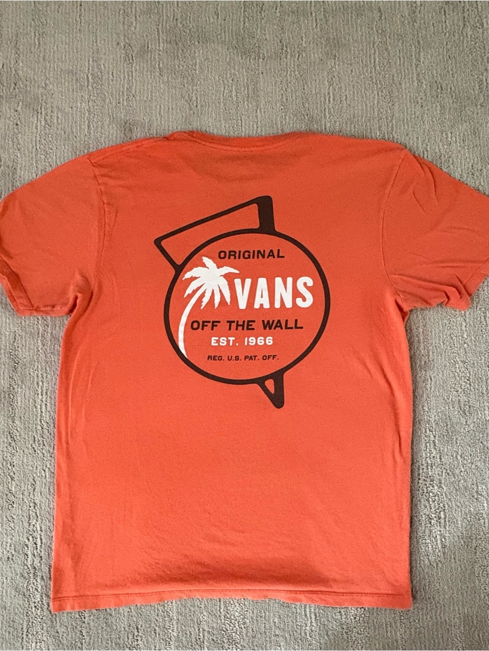 Vans Off The Wall Palm Tree Graphic Tee Orange Large Custom Fit Streetwear